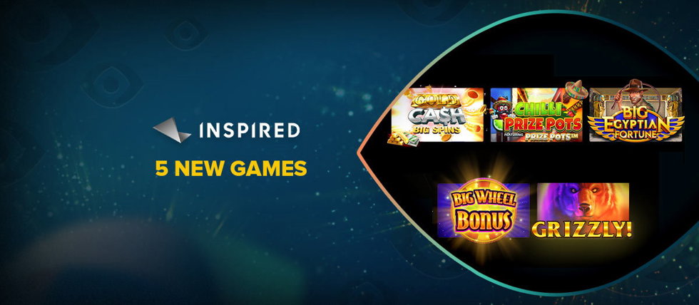Inspired Entertainment has introduced 5 new slots