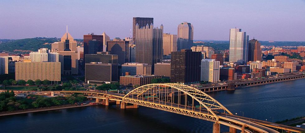 A birdseye view of Pittsburgh, PA