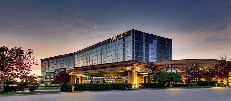 The Argosy Casino Hotel and Spa in Missouri at night