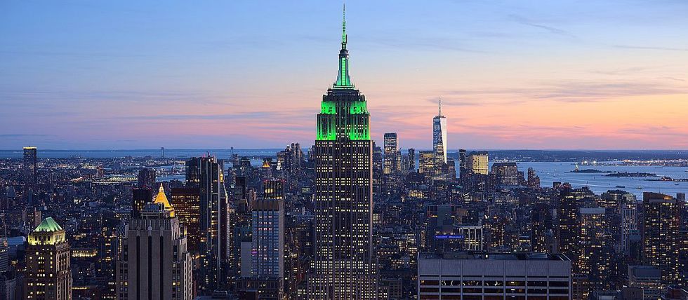 The Empire State Building in New York at dusk