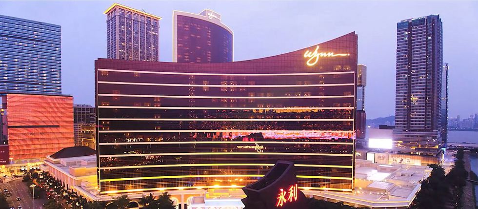 The Wynn Palace casino in Macau at night