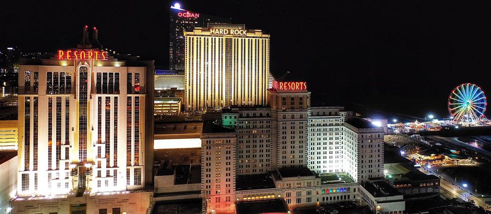 A view of Atlantic City's casinos at night
