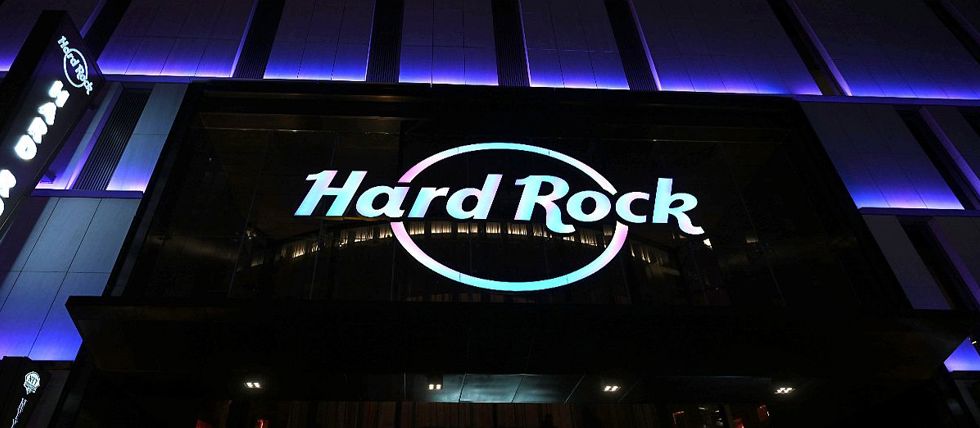 The Hard Rock sign on a casino